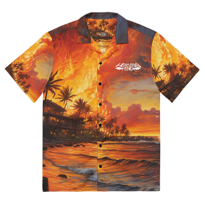 Heartless Fendi Flaming Hot Hawaiian Unisex button shirt