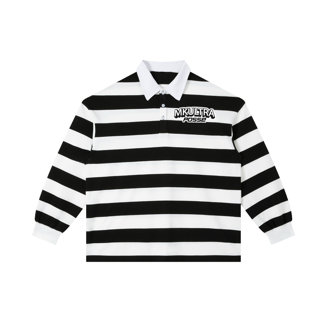 MKULTRA Color Block Stripe Polo Shirt