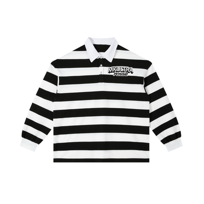 MKULTRA Color Block Stripe Polo Shirt